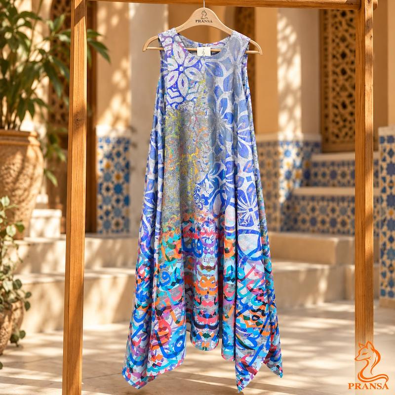 پیراهن چاپی بلند