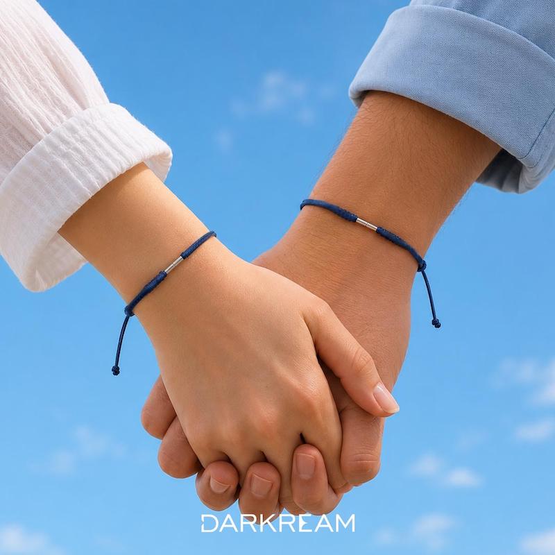 دستبند کد مورس با سنگ حدید حرف اول اسم 