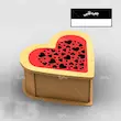 جعبه هدیه قلبی چوبی