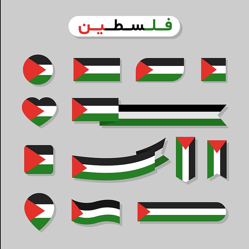 فایل لایه باز پرچم فلسطین( پرچم غزه) | شناسه DA-781225