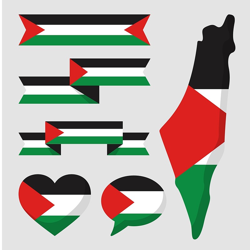 فایل لایه باز پرچم فلسطین( پرچم غزه) | شناسه DA-781226