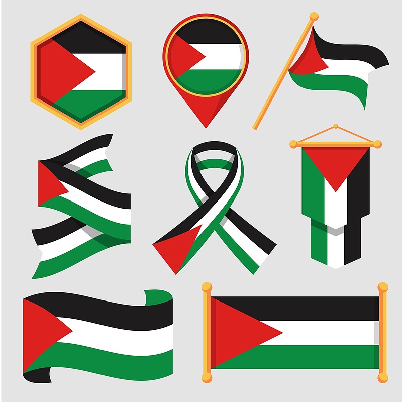 فایل لایه باز پرچم فلسطین( پرچم غزه) | شناسه DA-781230