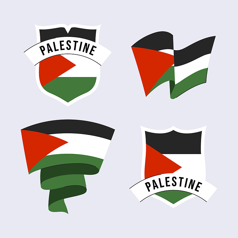 فایل لایه باز پرچم فلسطین( پرچم غزه) | شناسه DA-781232