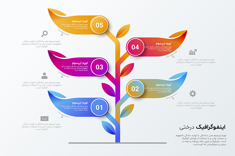 فایل لایه باز نمودار اینفوگرافیک همراه با پوشه فونت | شناسه PRO-0271