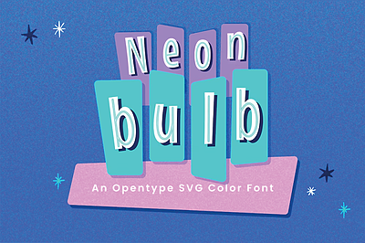 فونت انگلیسی فونت رنگی Neon Bulb 