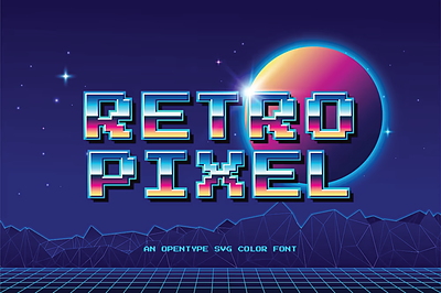 فونت انگلیسی فونت رنگی Retro Pixel 