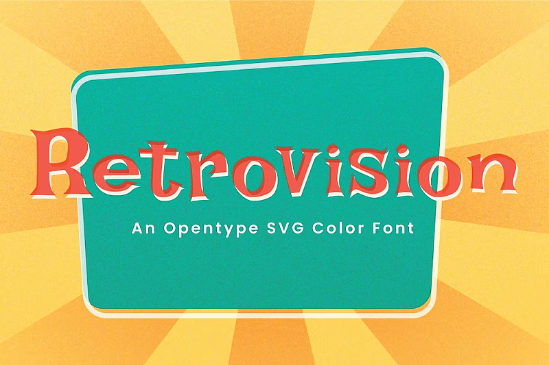 فونت انگلیسی فونت رنگی Retrovision