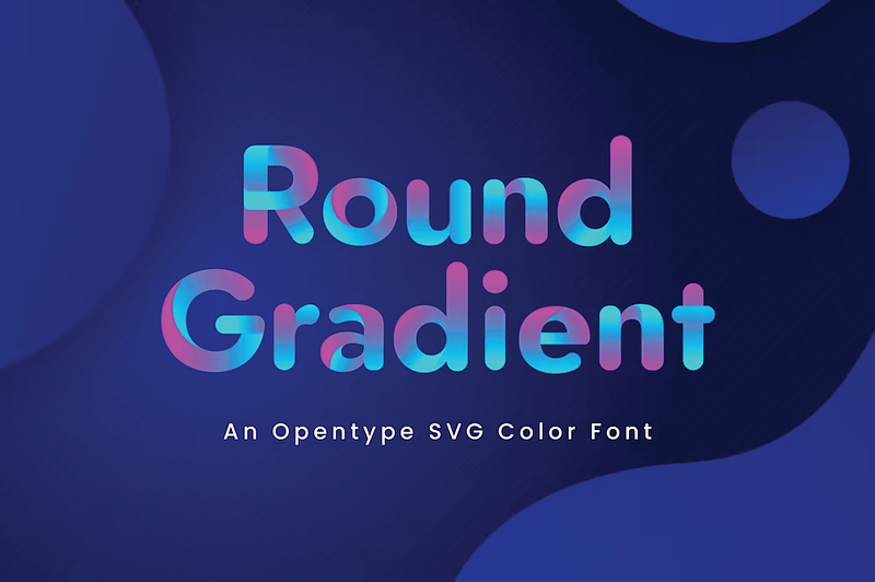 فونت انگلیسی فونت رنگی Round Gradient