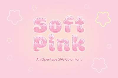 فونت انگلیسی فونت رنگی Soft Pink