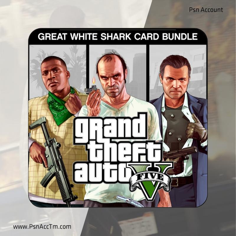 خرید اکانت قانونی بازی Grand Theft Auto V Great White Shark Bundle کاور باندل جی تی ای وی با شارک کارت
