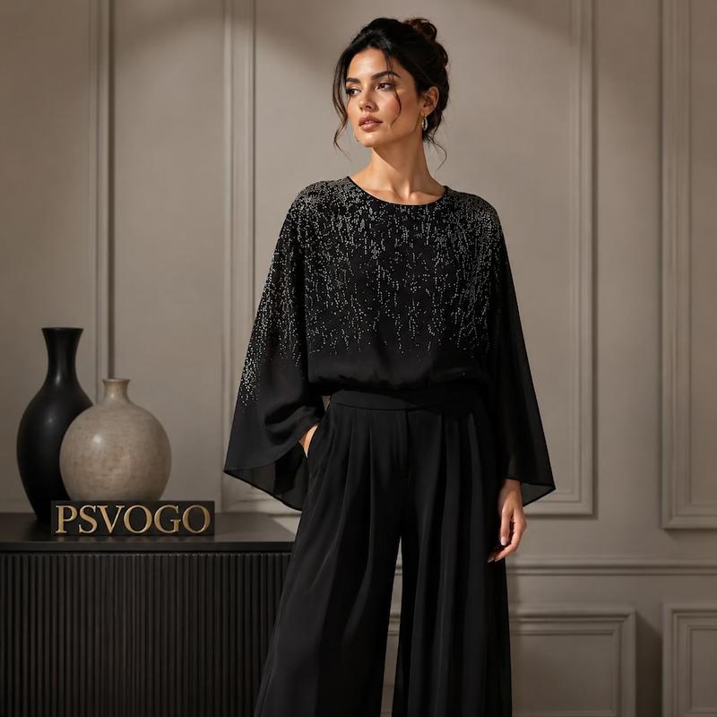شومیز حریر مشکی با چاپ کهکشانی - کالکشن PS VOGUE
