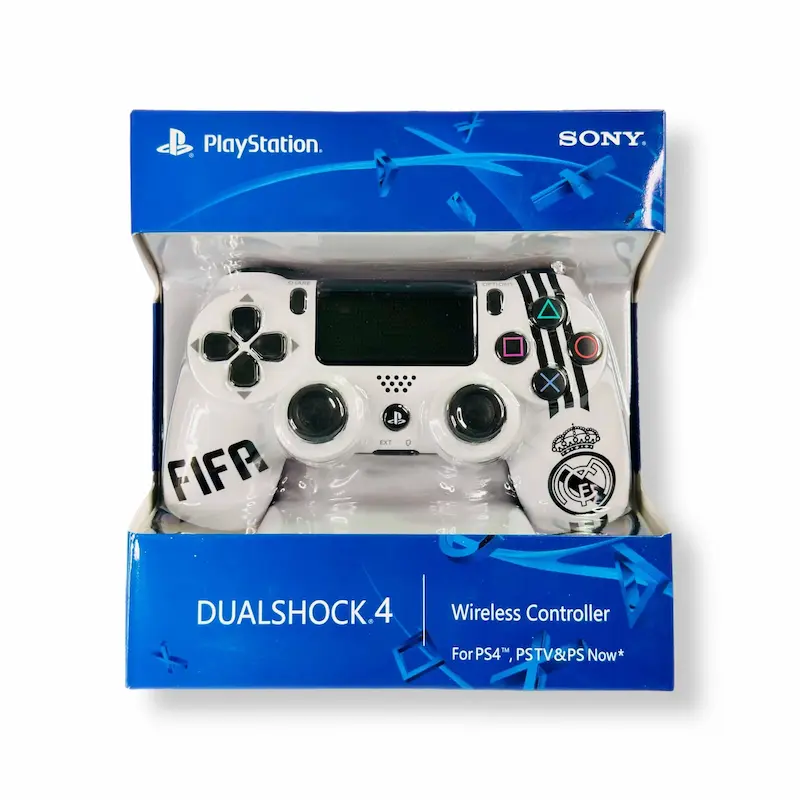 کنترلر دوال شاک پلی استیشن 4 های کپی طرح فیفا سفید رئال مادرید