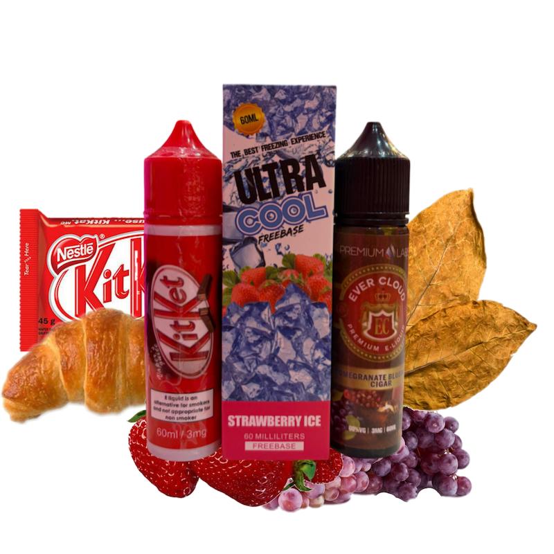 پک 3 عددی 60 میل الترا کول / سکرت / کیت کت (میکس میوه ای و دسری )