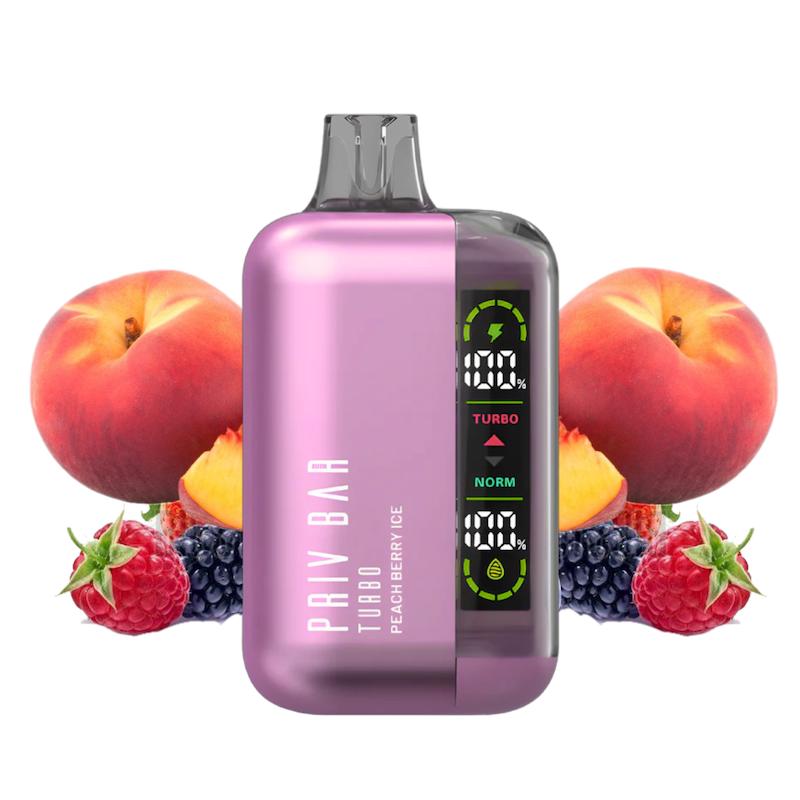 یکبار مصرف پرایو بار ۱۵۰۰۰ پاف | Priv Bar 15000 Puffs Disposable Vape هلو تمشک یخ