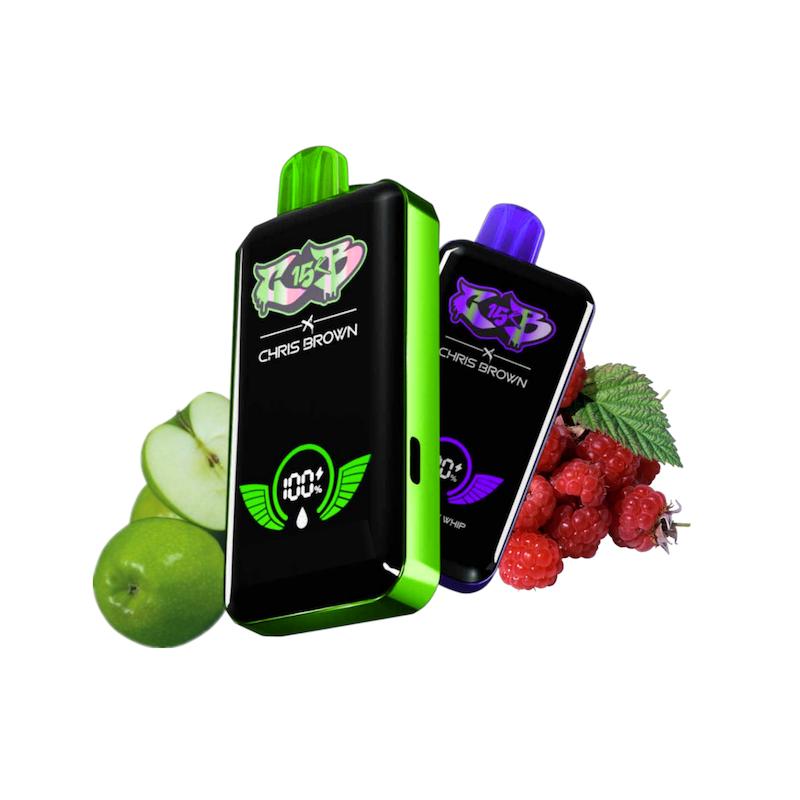 پاد یکبار مصرف 15000 پاف کریس براون نیکوتین 50 | Chris Brown 15000 Puffs Disposable سیب سبز تمشک