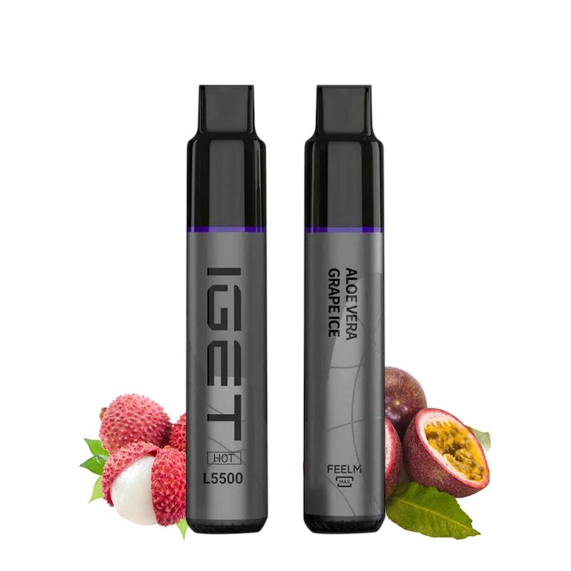 پاد یکبار مصرف 5500 پک برند IGET Hot | IGET Hot 5500 Puffs Disposable پشن فروت آلو جنگلی