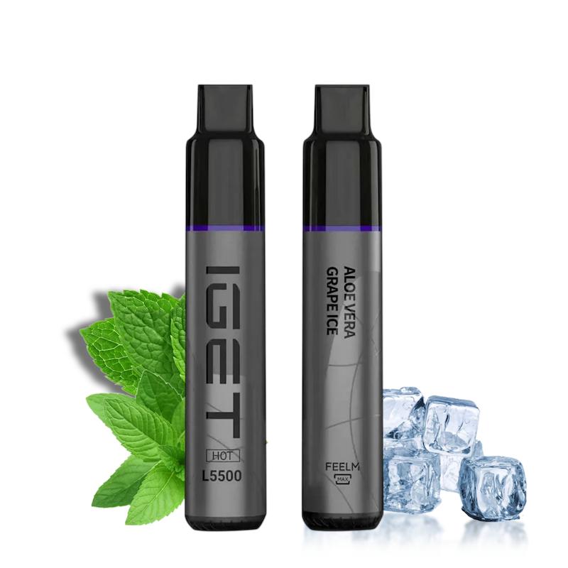 پاد یکبار مصرف 5500 پک برند IGET Hot | IGET Hot 5500 Puffs Disposable نعنا یخ