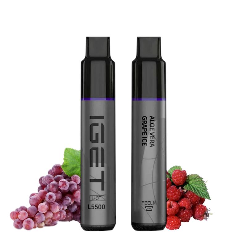 پاد یکبار مصرف 5500 پک برند IGET Hot | IGET Hot 5500 Puffs Disposable انگور تمشک