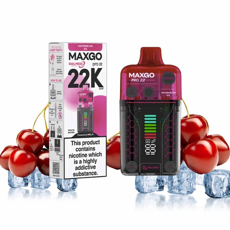 پاد یکبار مصرف 22000 پاف مکس گو نیکوتین 18 | MAXGO 22K Disposable Vape گیلاس یخ