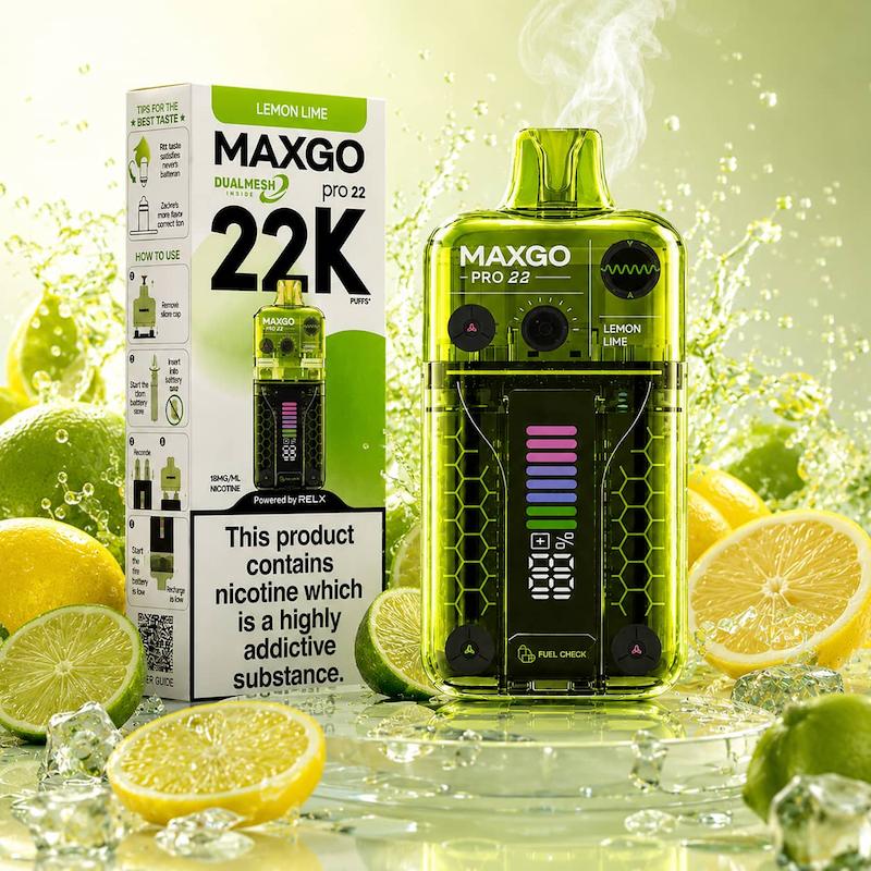 پاد یکبار مصرف 22000 پاف مکس گو نیکوتین 18 | MAXGO 22K Disposable Vape لیمو پاستیل