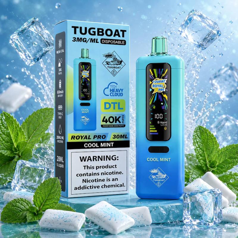 ویپ 40000 پاف تاگ بوت رویال پرو صدادار | Tugboat Royal Pro 40000 Puffs نعنا یخ
