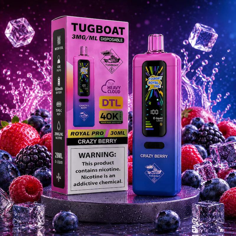 ویپ 40000 پاف تاگ بوت رویال پرو صدادار | Tugboat Royal Pro 40000 Puffs میکس بری