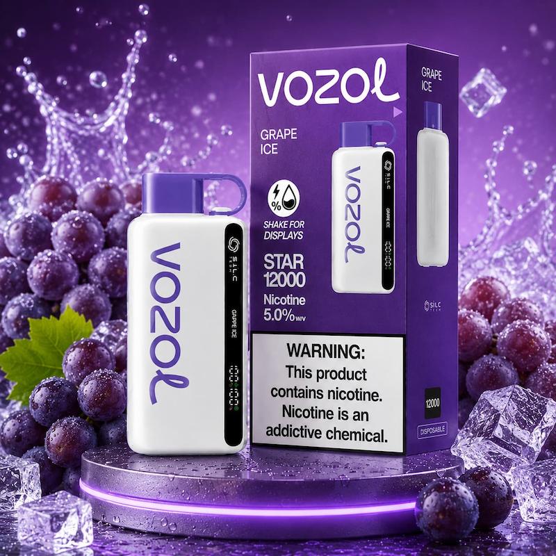 پاد یکبار مصرف 12000 پاف وزول استار | Vozol Star 12000 Puffs انگور یخ