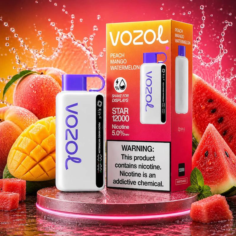 پاد یکبار مصرف 12000 پاف وزول استار | Vozol Star 12000 Puffs هندوانه انبه هلو