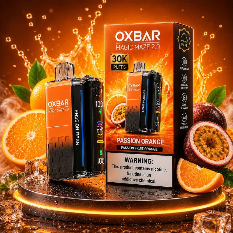 پاد یکبار مصرف 30000 پاف اکسبار مجیک میز 2 | OXBAR Magic Maze 2.0 30000 Puffs پشن فروت پرتقال خونی