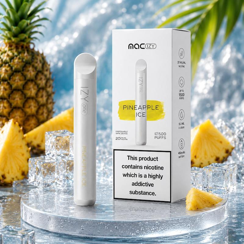 پاد یکبار مصرف 1500 پک مک آیزی نیکوتین 20 | MAC IZY 1500 Puffs Disposable 20mg آناناس یخ