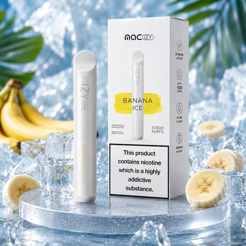 پاد یکبار مصرف 1500 پک مک آیزی نیکوتین 20 | MAC IZY 1500 Puffs Disposable 20mg موز یخ