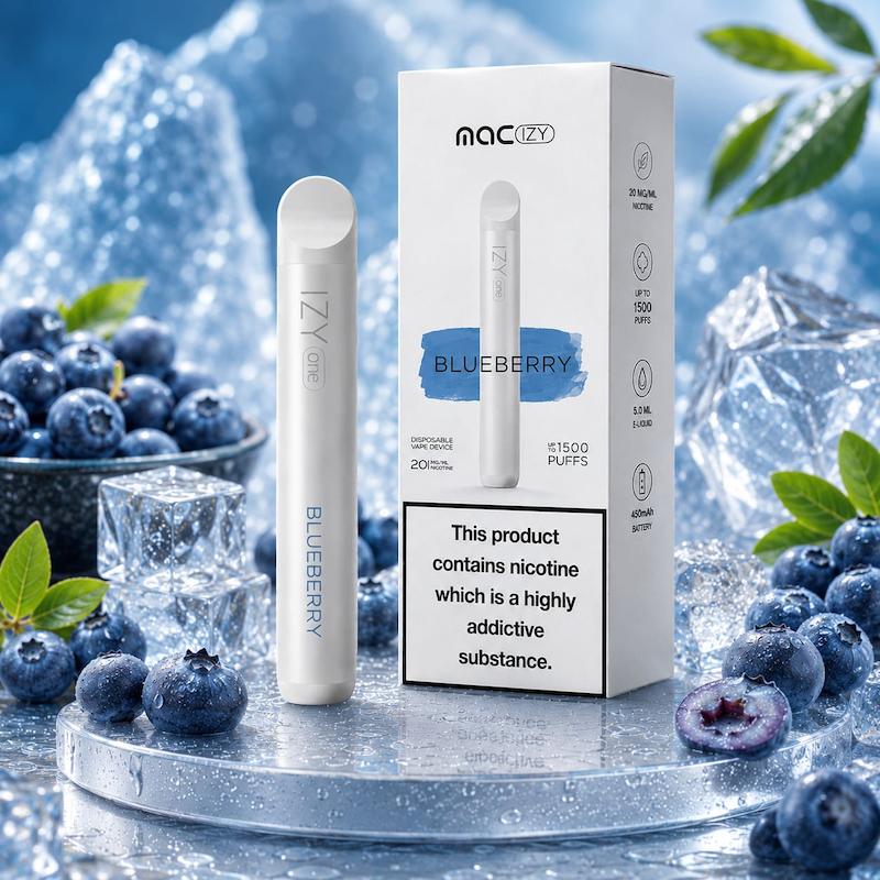 پاد یکبار مصرف 1500 پک مک آیزی نیکوتین 20 | MAC IZY 1500 Puffs Disposable 20mg بلوبری یخ