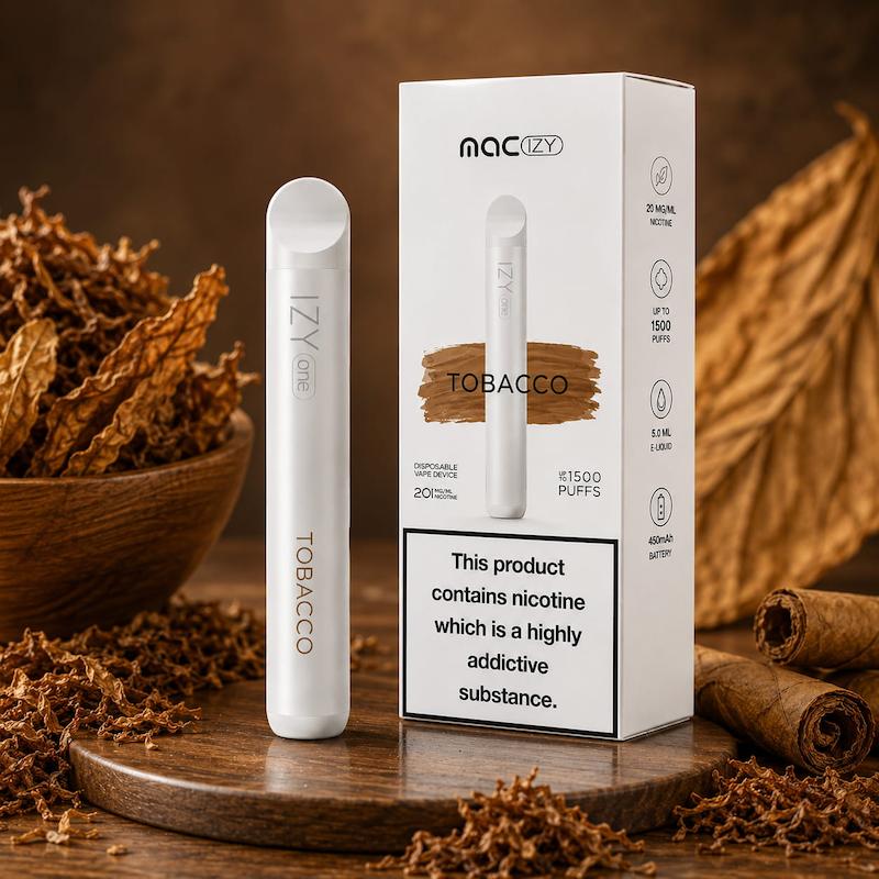 پاد یکبار مصرف 1500 پک مک آیزی نیکوتین 20 | MAC IZY 1500 Puffs Disposable 20mg تنباکو کلاسیک