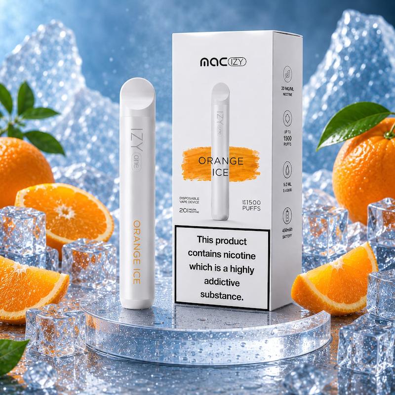 پاد یکبار مصرف 1500 پک مک آیزی نیکوتین 20 | MAC IZY 1500 Puffs Disposable 20mg پرتقال یخ
