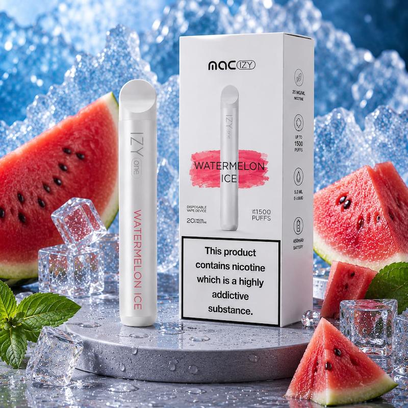 پاد یکبار مصرف 1500 پک مک آیزی نیکوتین 20 | MAC IZY 1500 Puffs Disposable 20mg هنداونه یخ