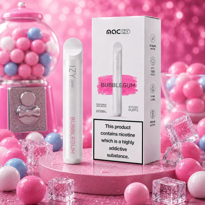 پاد یکبار مصرف 1500 پک مک آیزی نیکوتین 20 | MAC IZY 1500 Puffs Disposable 20mg آدامس بادکنکی