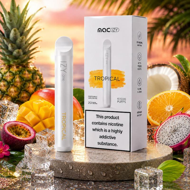 پاد یکبار مصرف 1500 پک مک آیزی نیکوتین 20 | MAC IZY 1500 Puffs Disposable 20mg میوه استوایی