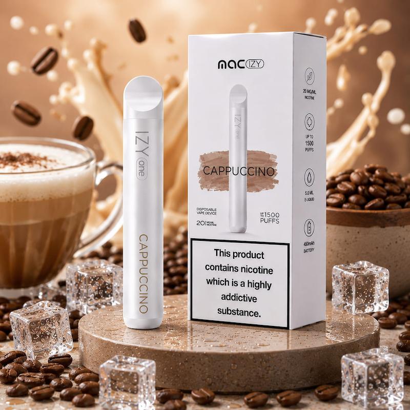 پاد یکبار مصرف 1500 پک مک آیزی نیکوتین 20 | MAC IZY 1500 Puffs Disposable 20mg کاپوچینو