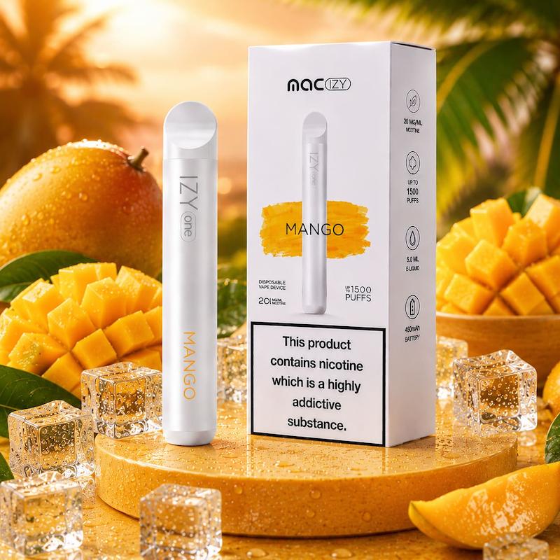 پاد یکبار مصرف 1500 پک مک آیزی نیکوتین 20 | MAC IZY 1500 Puffs Disposable 20mg انبه
