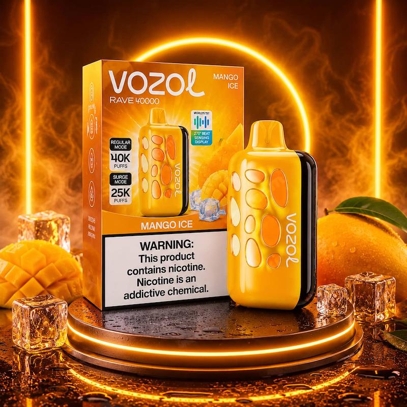 پاد یکبار مصرف 40000 پاف برند وزول نیکوتین 50 | Vozol rave  40000 Puffs Disposable 50mg انبه یخ