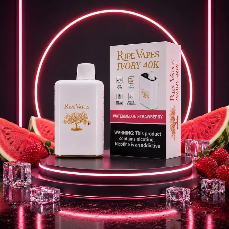 پاد یکبار مصرف 40000 پاف رایپ ویپ نیکوتین 20 | Ripe Vape 40000 Puffs Disposable 20mg هندوانه توتفرنگی