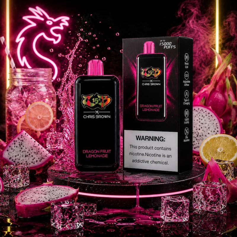پاد یکبار مصرف 15000 پاف کریس براون نیکوتین 50 | Chris Brown 15000 Puffs Disposable دراگون فروت لیموناد