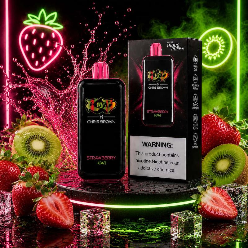 پاد یکبار مصرف 15000 پاف کریس براون نیکوتین 50 | Chris Brown 15000 Puffs Disposable توتفرنگی کیوی