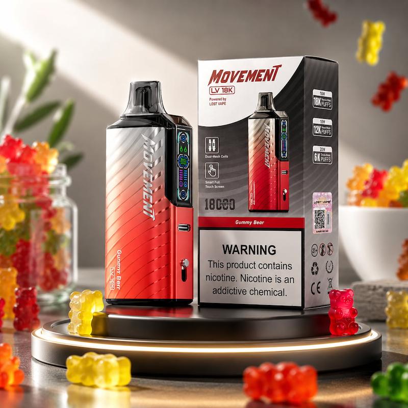 پاد یکبار مصرف 18000 پک لاست ویپ موومنت | Lost Vape Movement 18000 Puffs 50mg پاستیل خرسی