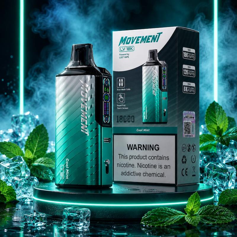 پاد یکبار مصرف 18000 پک لاست ویپ موومنت | Lost Vape Movement 18000 Puffs 50mg نعنا