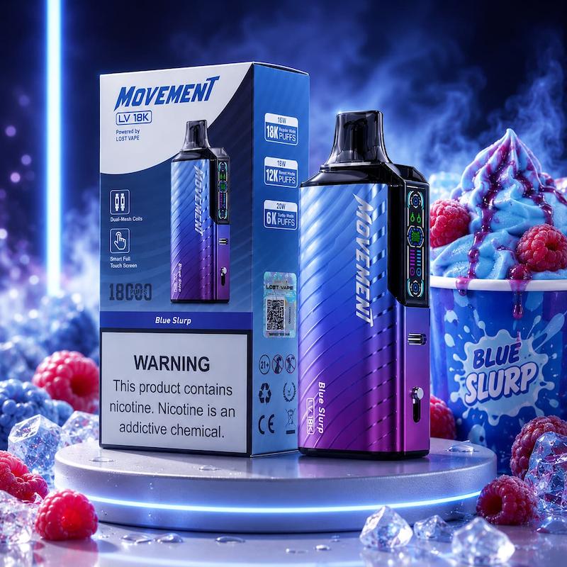 پاد یکبار مصرف 18000 پک لاست ویپ موومنت | Lost Vape Movement 18000 Puffs 50mg تمشک بستنی