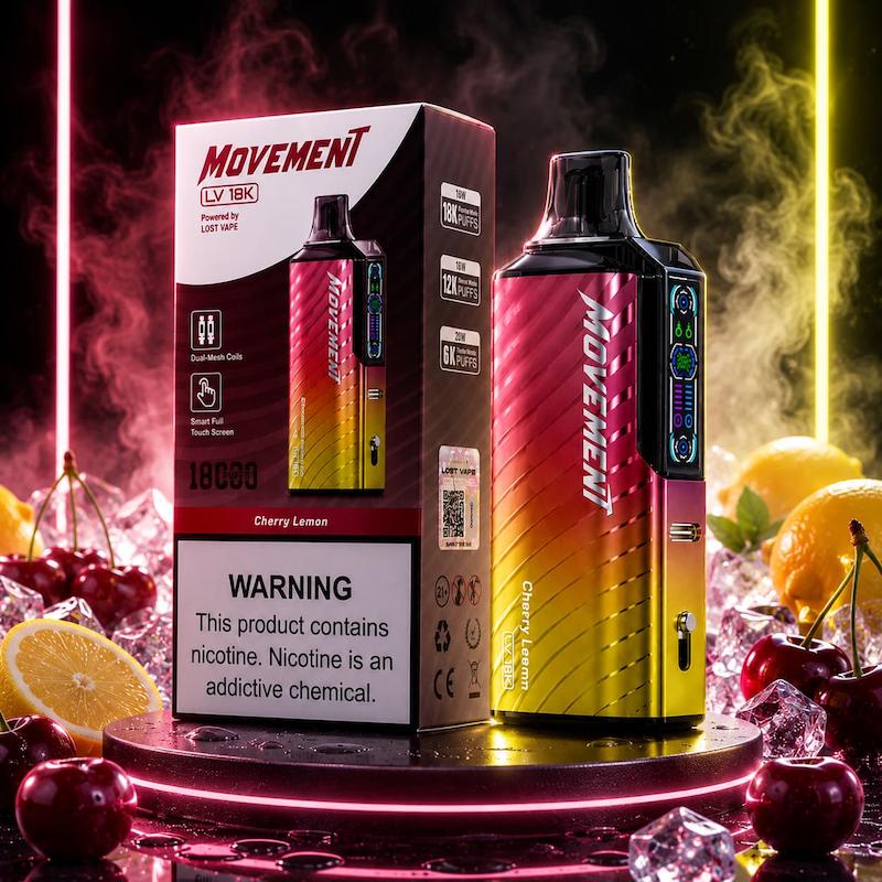 پاد یکبار مصرف 18000 پک لاست ویپ موومنت | Lost Vape Movement 18000 Puffs 50mg گیلاس لیمو