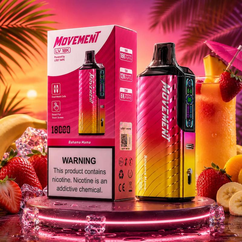 پاد یکبار مصرف 18000 پک لاست ویپ موومنت | Lost Vape Movement 18000 Puffs 50mg موز توتفرنگی یخ