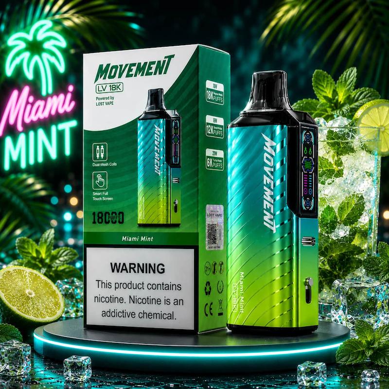 پاد یکبار مصرف 18000 پک لاست ویپ موومنت | Lost Vape Movement 18000 Puffs 50mg نعنا یخ