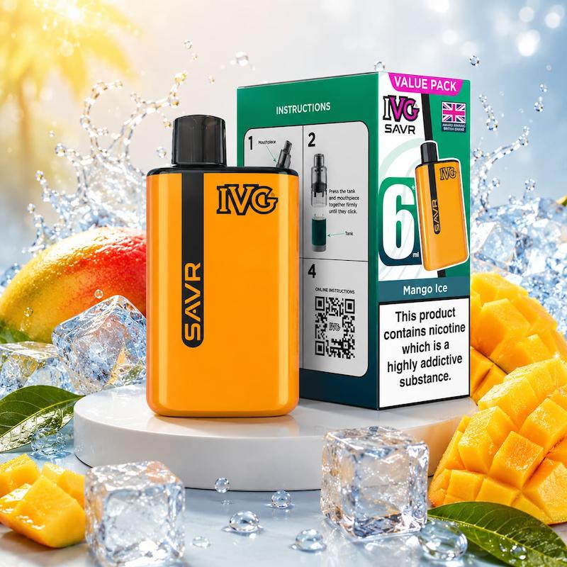 پاد یکبار مصرف 3000 پک IVG SAVR نیکوتین 20 | IVG Savr 3000 Puffs انبه